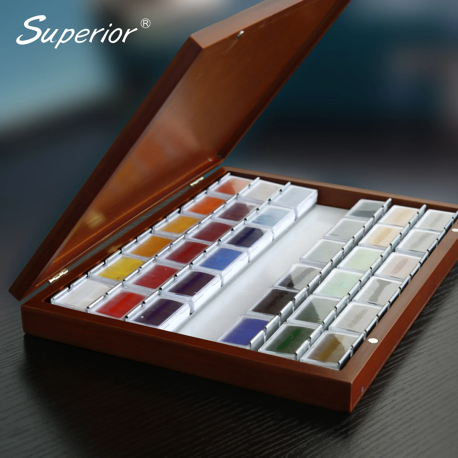

Solid Transparent Artist Grade Watercolor Paint Acuarelas Verf Artist Water Color Paints Aquarel Pack By Wooden Box