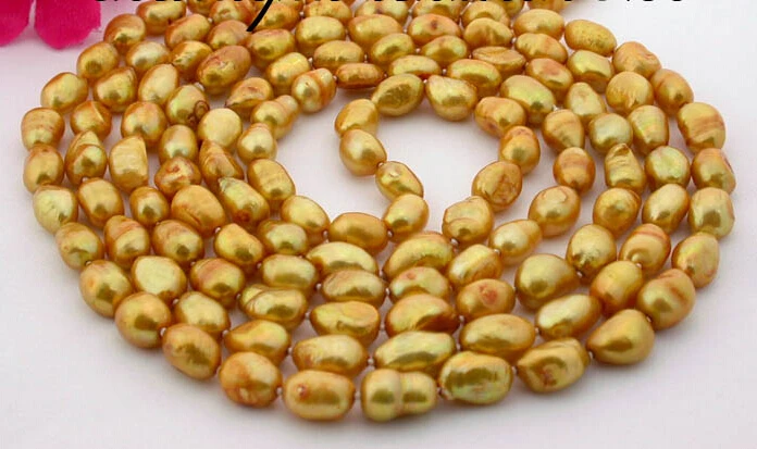 

z1164 NICE 70" 13mm champagne baroque freshwater pearl necklace