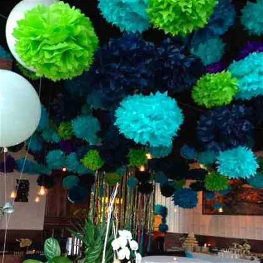 10//20//30 Tissue Paper Pompoms 5 Sizes Pom Poms Balls Wedding Party Decorations