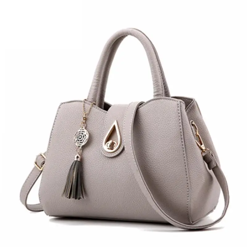 grey handbag Женская сумка с кисточками высокого качества из искусственной кожи Сумка через плечо сумка-тоут сумки короткая женская сумка через плечо женские сумки для женщин A10290 - Цвет: grey handbag