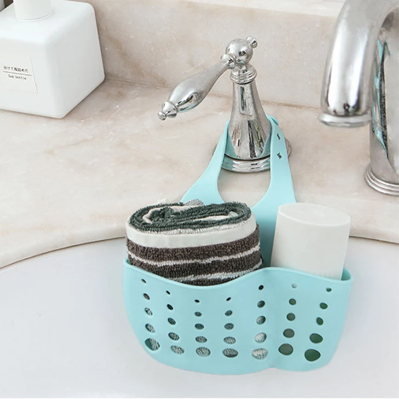 

Sponge Storage Rack Hanging Storage Holder Hanging Basket Adjustable Snap Sink Bathroom Accessory Kitchen Organizer