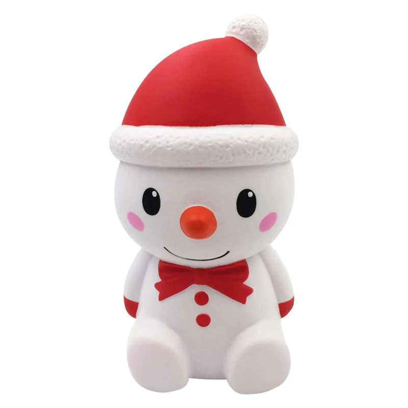 Squishy Slow Rising Christmas Bowknot Snowman kawaii Squishy Jumbo Squeeze Charms Stress Relief Toy Phone Strap kid Juguetes