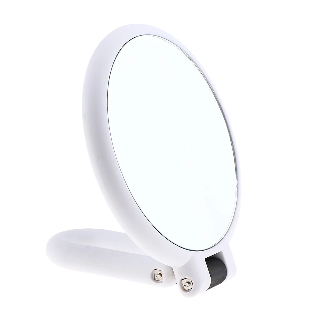 Folding Double Side Mirror Makeup Mirror with 15X Magnifying White