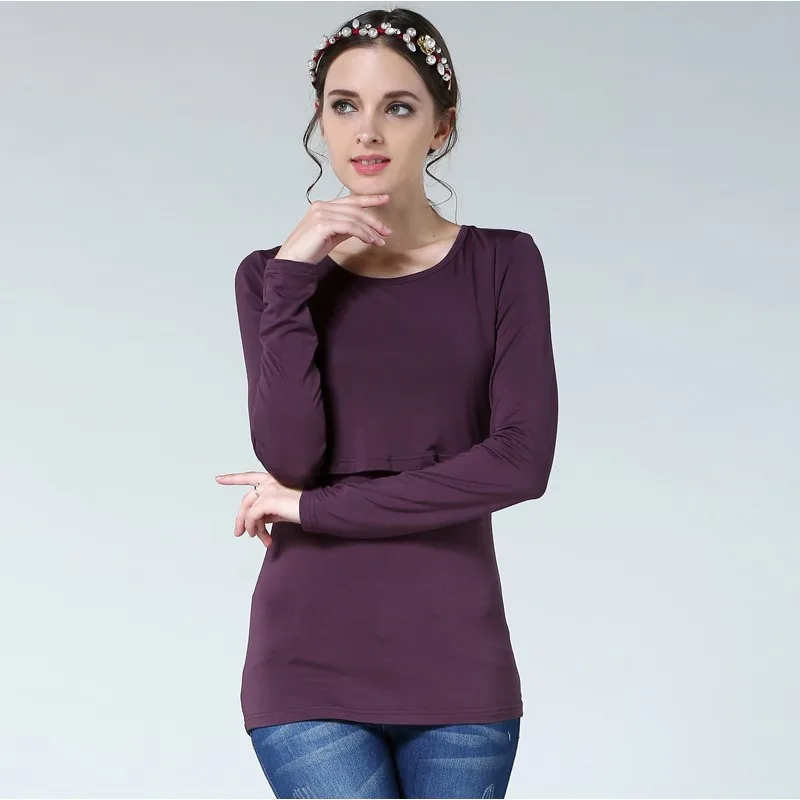 Materno para Mulheres Alto de Maternidade Emoção Mães Gravidez Maternidade Roupas Outono Manga Longa Tops Aleitamento Grávidas Enfermagem T-shirt 14 China for pregnant Suppliers