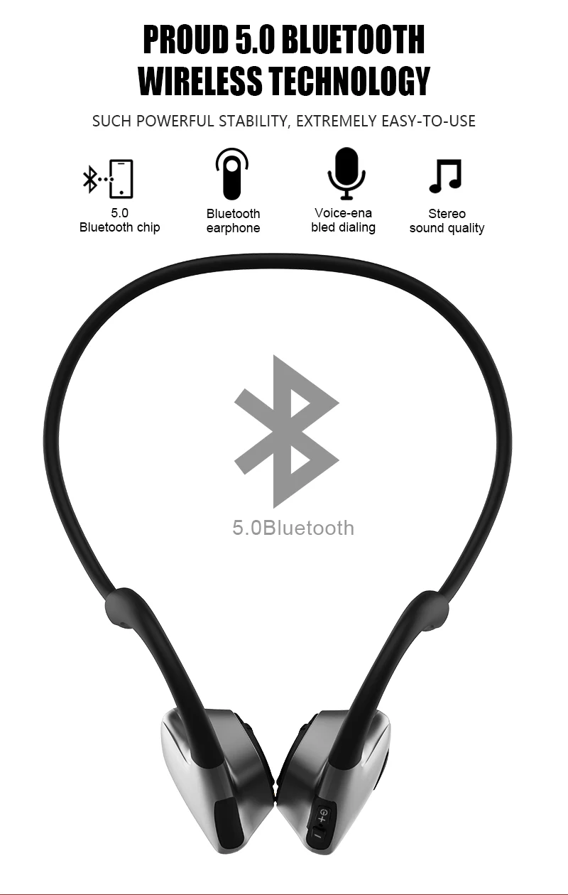 Оригинальные наушники Bluetooth 5,0, наушники с костной проводимостью, Беспроводные спортивные наушники, гарнитура с громкой связью, поддержка, Прямая поставка