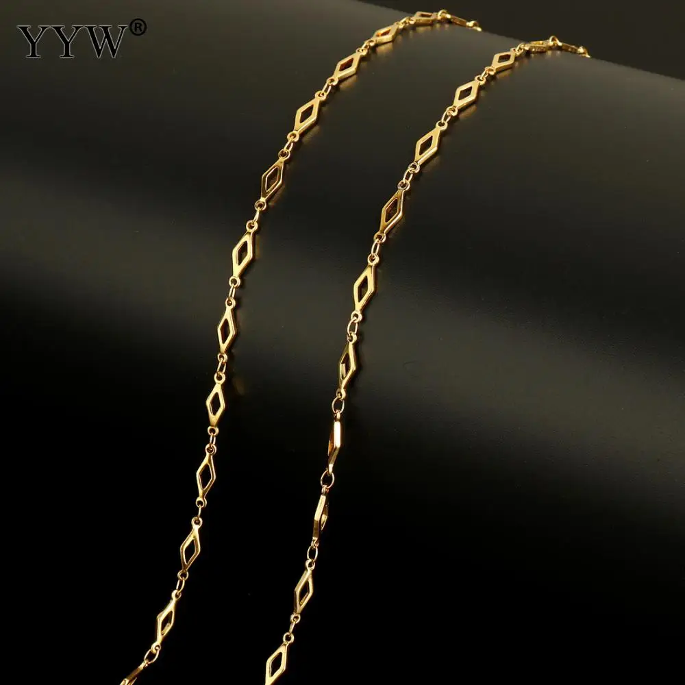 10 м/катушка 13x4x1 мм рулон золотистого цвета цепь из нержавеющей стали для ожерелья браслеты металлический браслет ювелирные изделия серебряные ромбовидные цепи