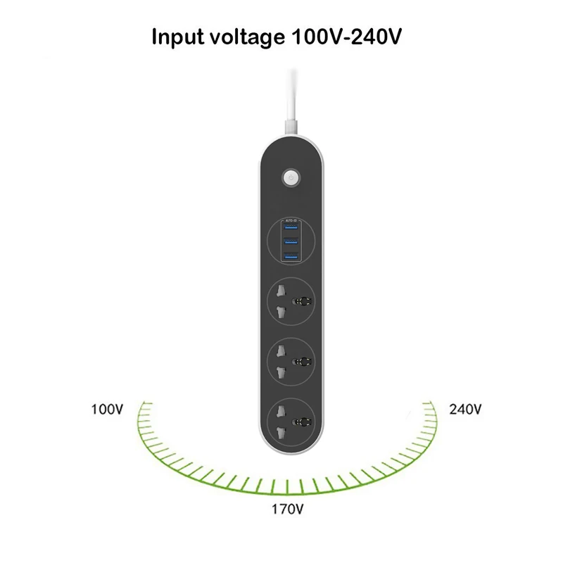 INGMAYA 3 порта USB зарядное устройство 3.1A с силовой полосой 3 выхода 2500 ватт Защита от перенапряжения для iPhone iPad samsung huawei Mi LG AC адаптер