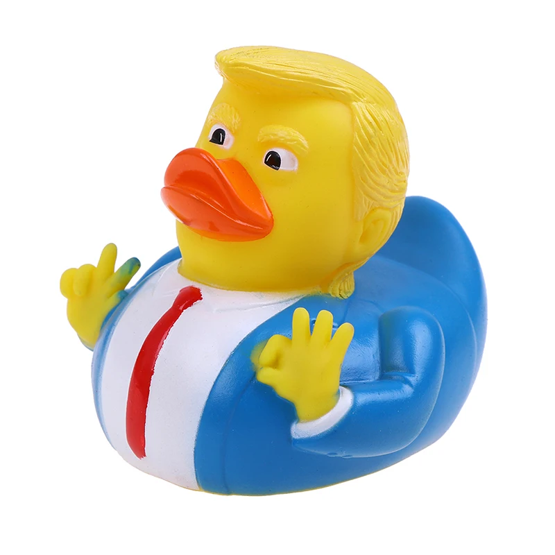 Мультфильм Трамп утка Ванна Душ вода плавающая США президент резиновая утка детская игрушка вода игрушка душ утка ребенок поплавок для ванной игрушка