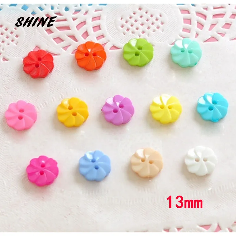 

SHINE Plastic Sewing Buttons Scrapbooking Round Multicolor Mixed Two Holes Flower 13mm Dia. 50 PCs Costura Botones Decorate