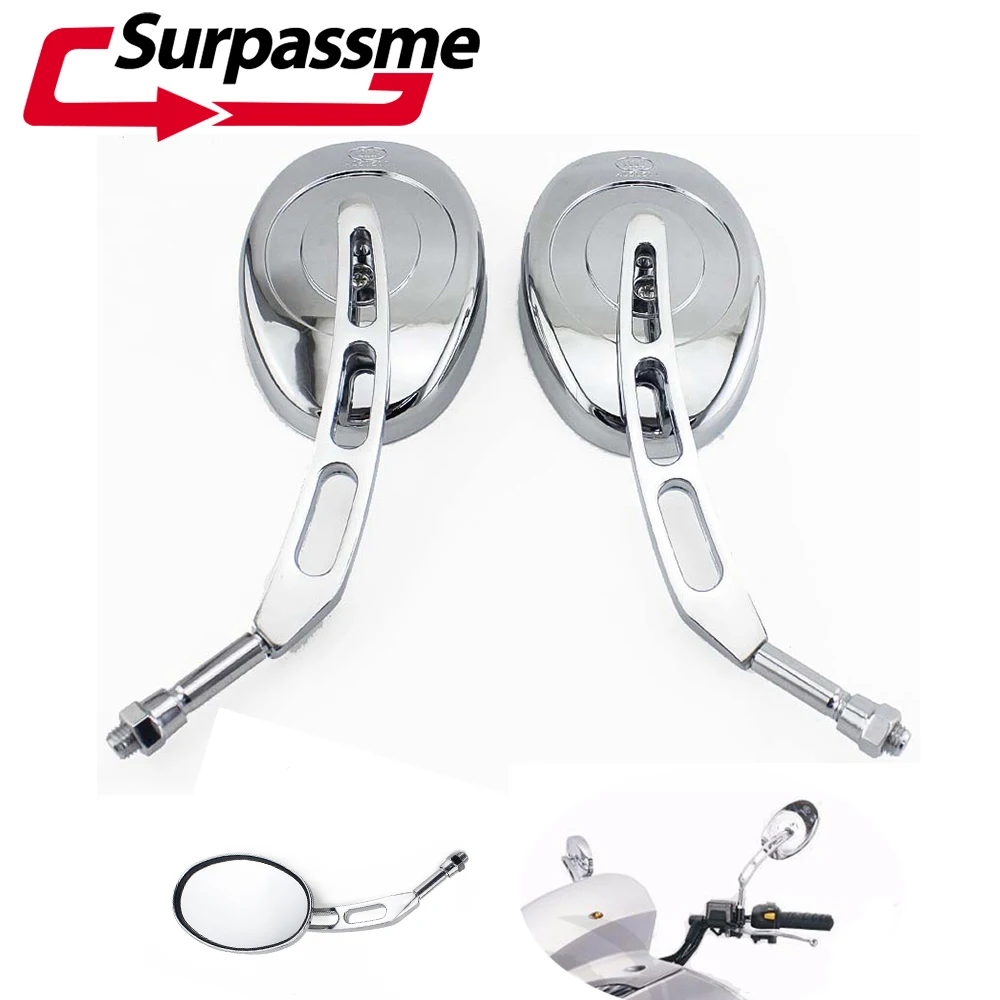 

Motorbike Rear View Mirrors Sliver Chrome 10mm Universal for Suzuki Yamaha Accessorie ATV Off-road Dirt Bike Rearview Mirrors