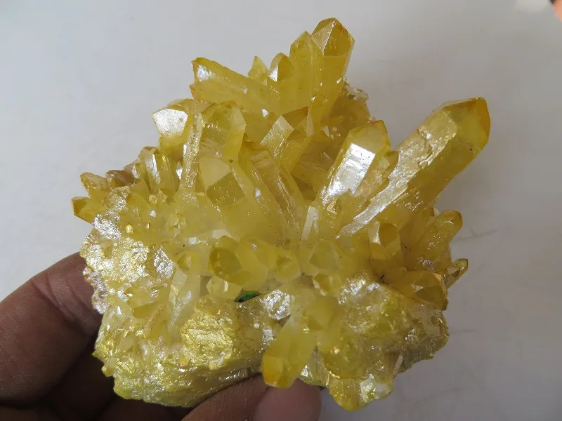 229g AA Natural Yellow QUARTZ CRYSTAL Titanium Crystal Cluster