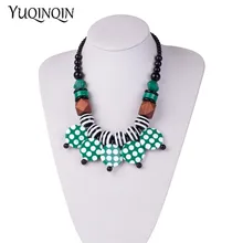 Модные деревянные ожерелья из смолы с подвеской в форме круга для женщин, круглые геометрические акриловые бисерные цепочки, подарки, ювелирное ожерелье