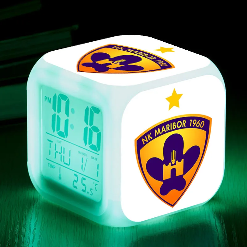 

Maribor NK led alarm clock digital clocks soccer team reveil projection luminous watch snooze electronic desk clock lamp