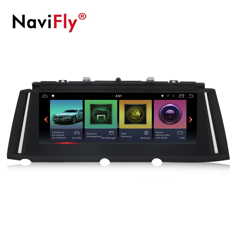 Discount NaviFly 6 core Android 8.1 32G ROM car Audio gps navigator for BMW 7 series F01 F02 car radio BT wifi 4G OBD2 2