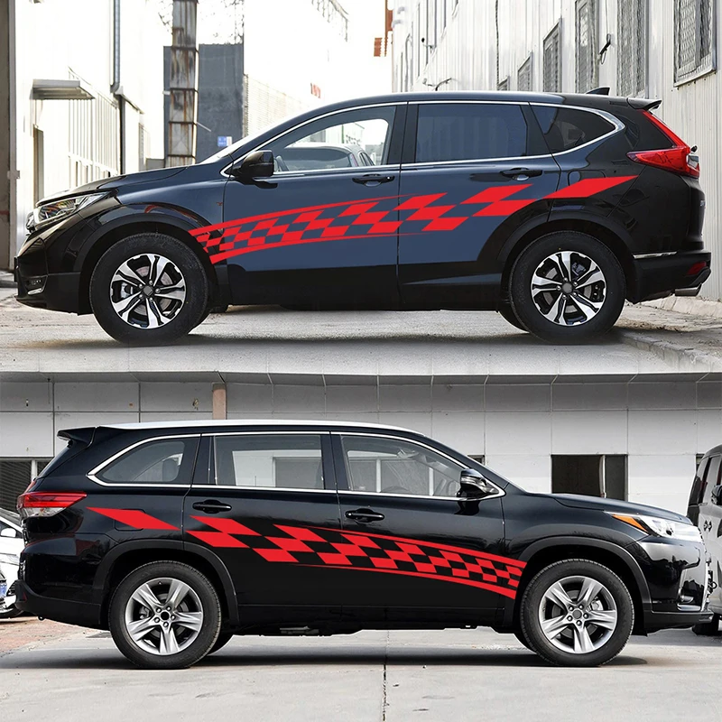 3 шт. 280x33 см Автомобильная Боковая дверь стикер s автомобильный Стайлинг красный синий Универсальный ПВХ автомобильная Боковая дверь полосатый декоративный стикер наклейка молдинги