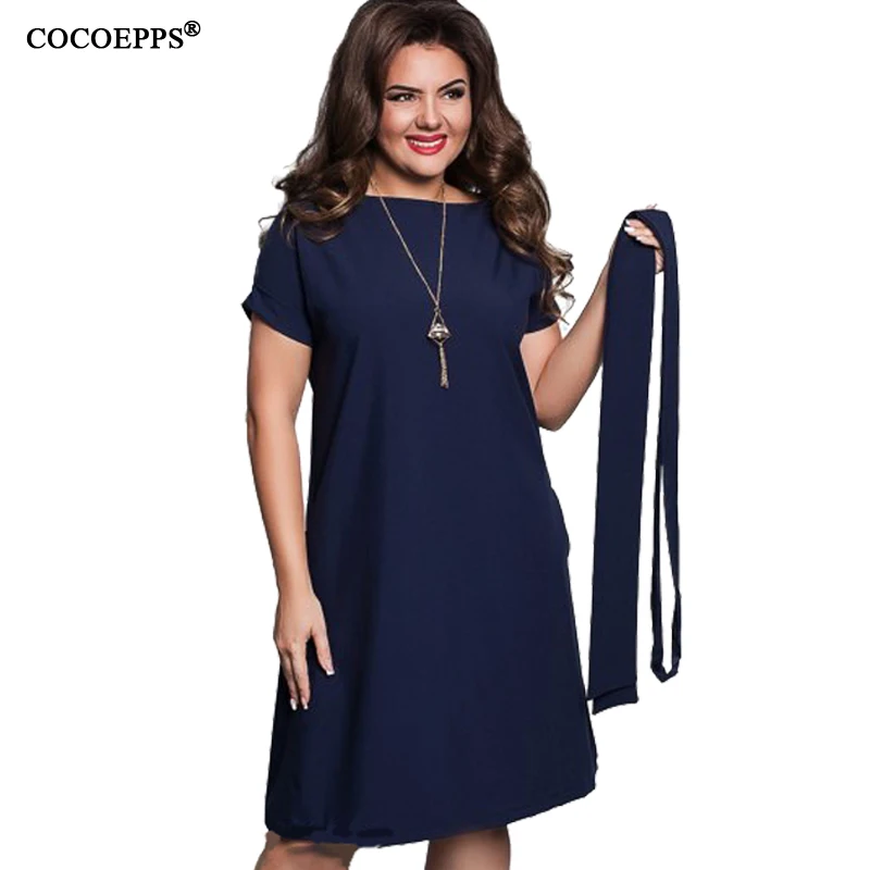 COCOEPPS 2017 Elegant Casual Women Dresses Big Sizes NEW 2017 Plus Size Women Clothing Summer O