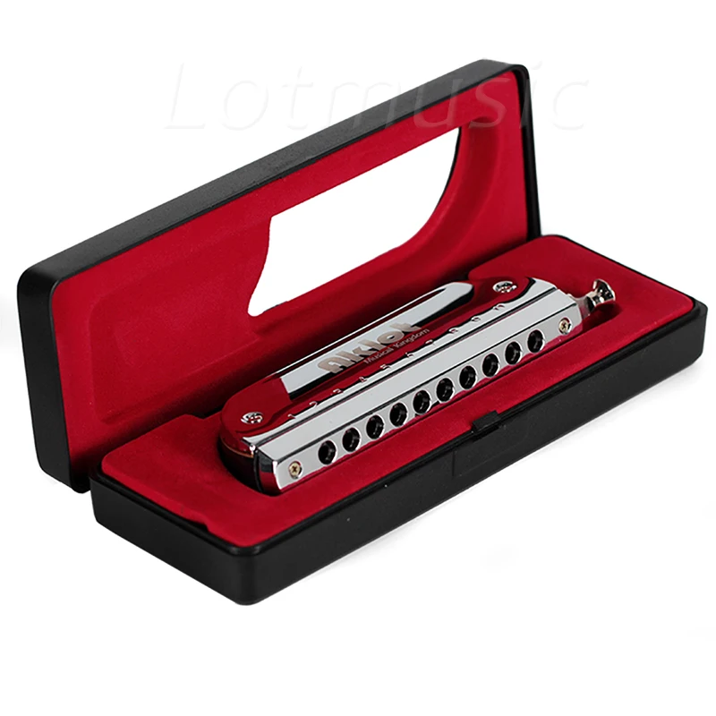 Aklot Blues Harmonica Chromatic Key of C 10 Holes 40 Tone French Harp