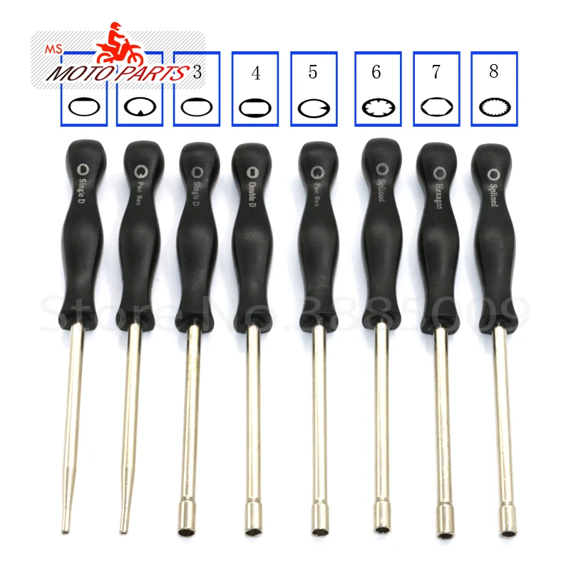8Pcs Carburetor Adjustment Tool Pac Man/Small Head Man/Single D/Double D/Hexagon/7 Teeth /21 Splined Screwdriver | Автомобили и
