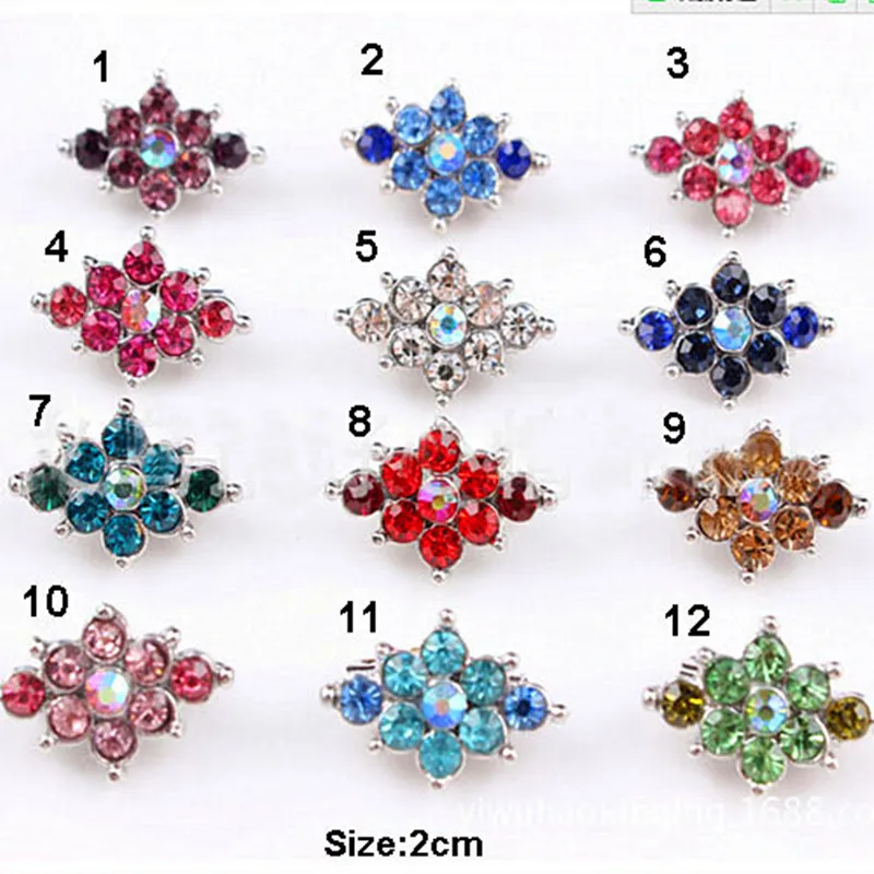 Pretty Silver Tone Crystals Flower Small Pin Brooches Mini Costume
