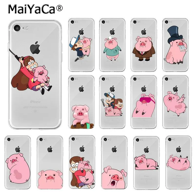 

MaiYaCa Cartoon Gravity Falls Waddles the Pig TPU Soft Silicone Phone Case Cover for iPhone 8 7 6 6S Plus X XS MAX 5 5S SE XR