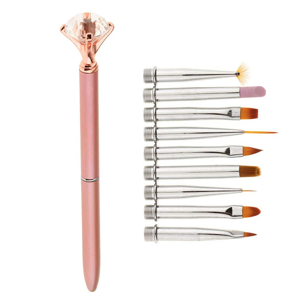 Nail Design Brush Set 10 pcs Replacement Heads for UV Gel