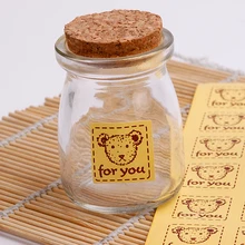 180 шт 2,4x2,4 см Спасибо стикер Самоклеющиеся прекрасный медведь для вас выпечки пакет крафтовый уплотнитель стикер Свадьба на заказ