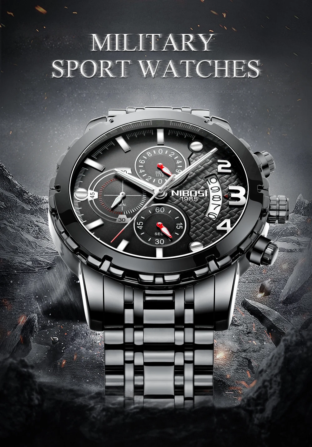 SportMilitaryArmy Watch For Men Watches 2018 Luxury Brand Waterproof Watch Men's Wrist Quartz Analog Watch Stainless Steel     (1)