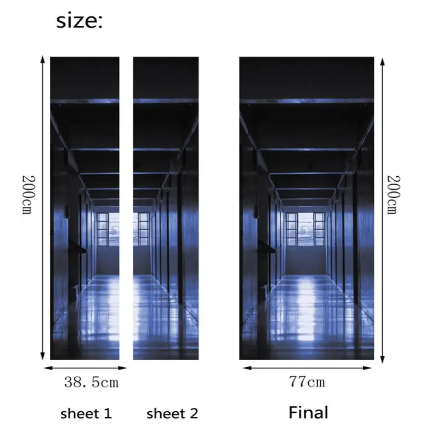 3D креативные наклейки на двери для спальни, водонепроницаемые наклейки на двери, А5