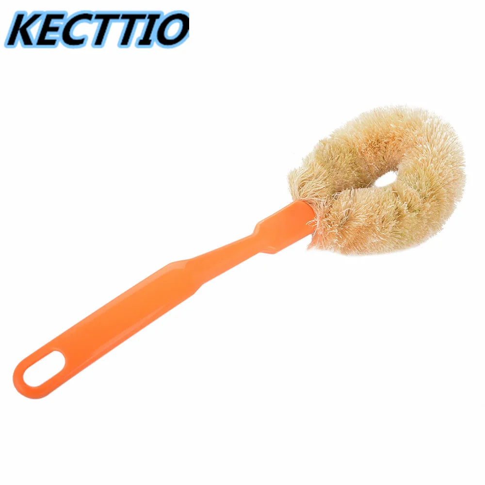 

2019 New Natural Coconut Brown Non-stick Oil Long Handle Pot Brush Flat Wash Oil Cleaning Brush Can Hang Type Brush Dish Brush