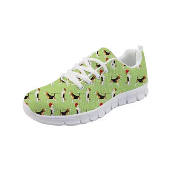 

New Arrivals Female Comfortable Unique beagle Dog print shoes 2019 Summer Casual Sneakers White bottom fashion Flats Shoes