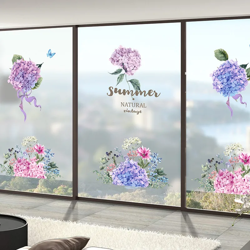 

Support Custom Size Self-adhesive Decorative Stained Window Film Frosted Privacy Glass Stickers No Glue Static Bathroom HUAYU