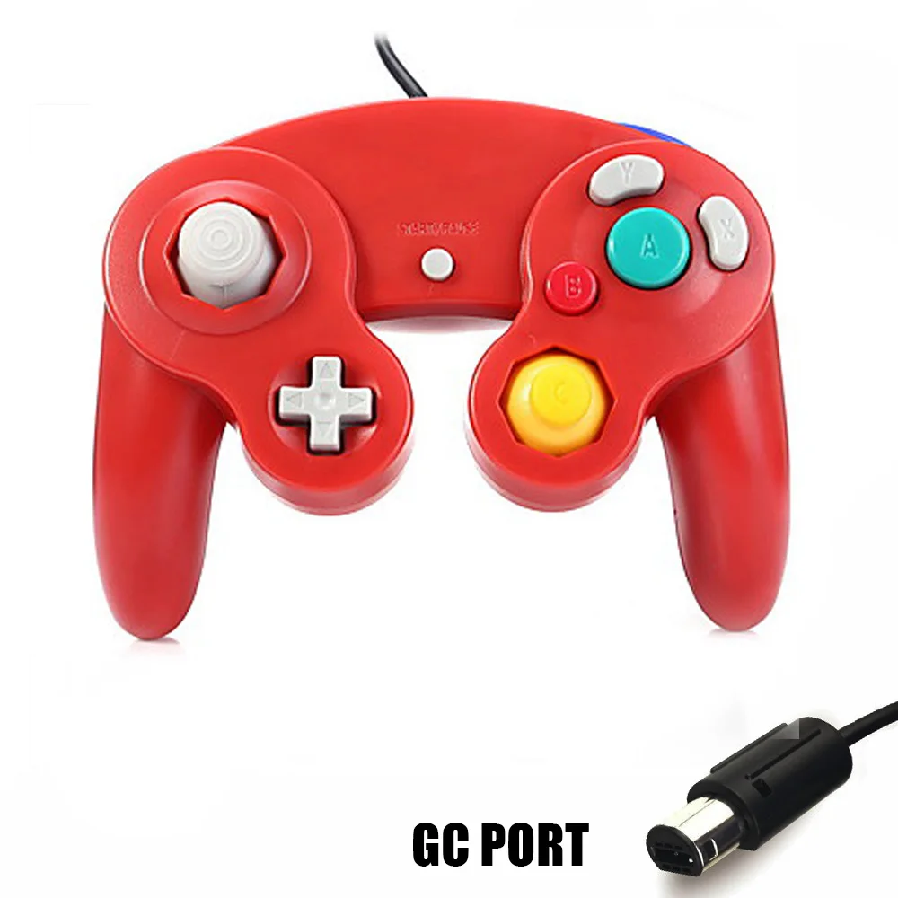 Игровая Ударная вибрация джойстика для Ninten GameCube контроллер для Pad два интерфейса многоцветный дополнительный геймпад для wii - Цвет: GC por t 2