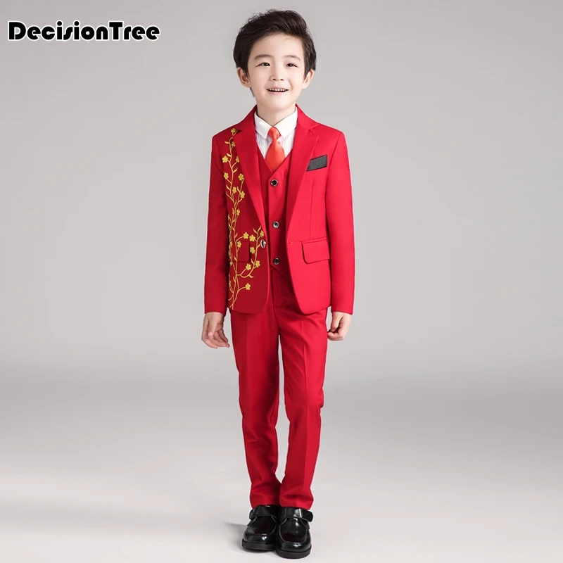 

2019 new children piece suit gentleman denim suit for boy formal kids wedding clothes elegant boy evening clothing party