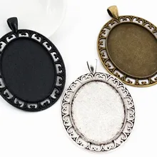 Новая мода 5 шт 30x40 мм внутренний размер черный и античный серебряный и бронзовый пирсинг стиль кабошон основа Установка Подвески