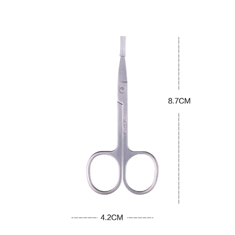 Professional 2PCS Stainless Steel Nail Scissors Manicure Scissors Eyebrow Nose Hair Nail Art Cuticle Curved Scissors Makeup Tool 6