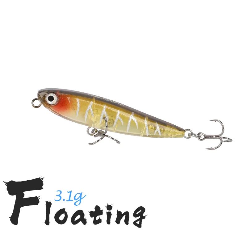 

TSURINOYA Mini Floating Pencil Fishing Lure DW64 60mm 3.1g Top Water Long Casting Beit Finesse Trout 10 Colors