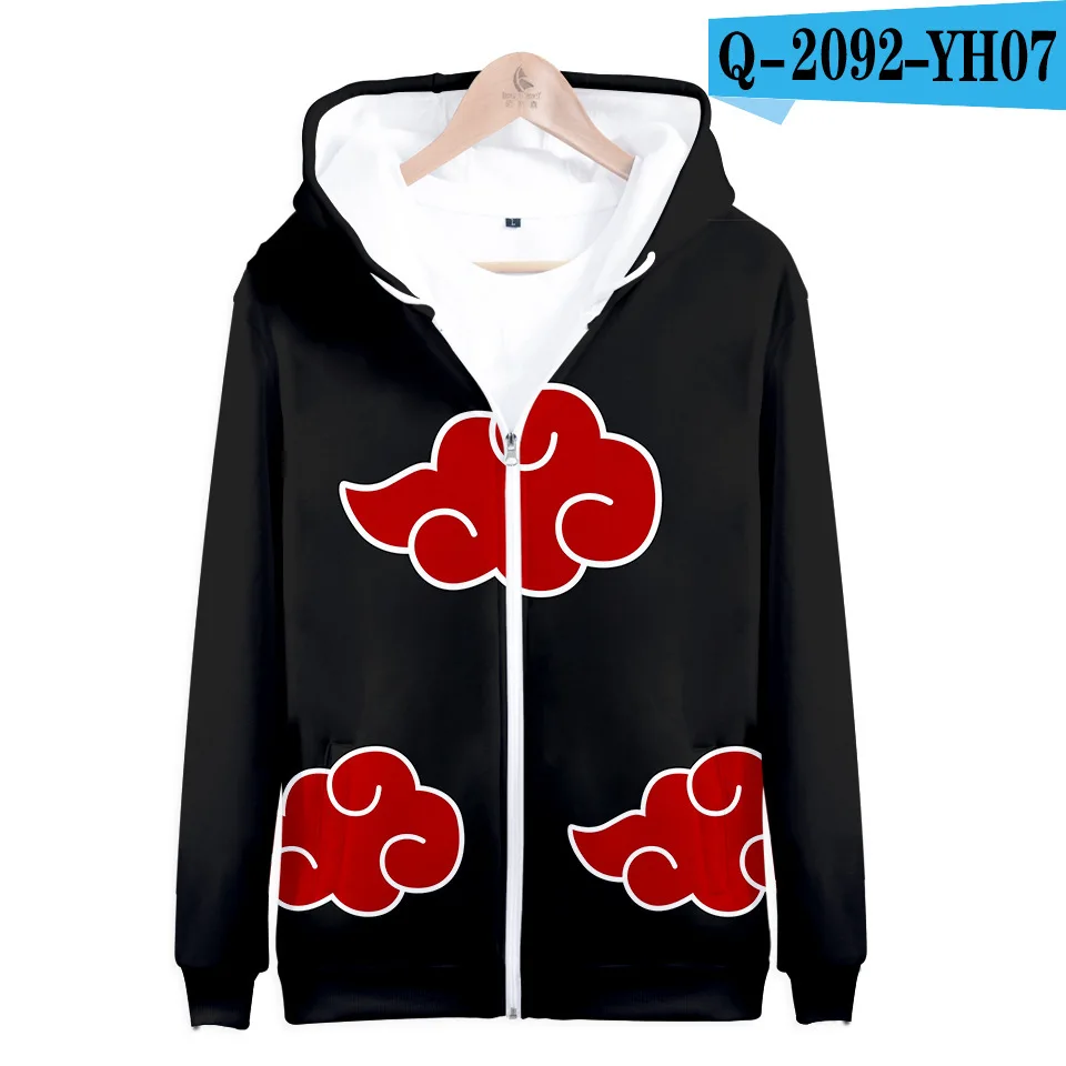 Hokage Ninjia Naruto0 Hoodie Mens Hooded Sweater 3D Printed Zip Pullovers Coats