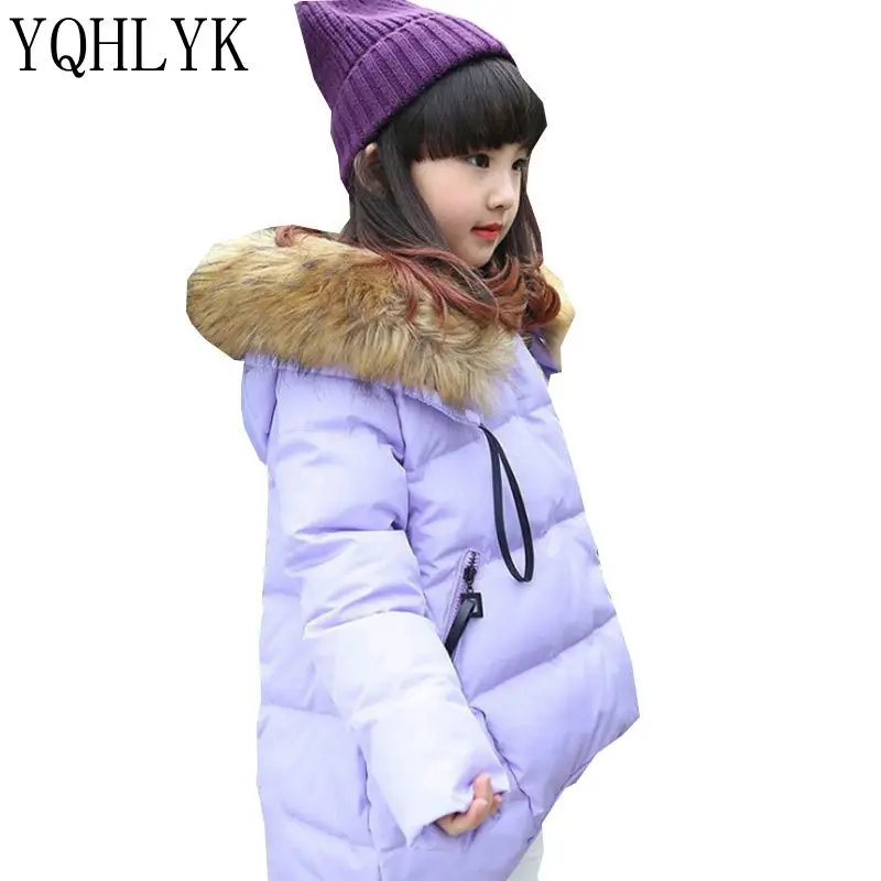 

New Fashion Winter Cotton Girls Coat 2018 Korean Children Hooded Thicken Warm Princess Coat Sweet Casual Kids Clothes W57
