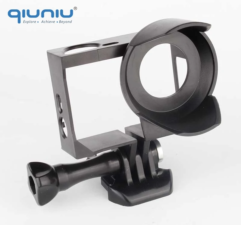 QIUNIU для GoPro Border Frame корпус крепление солнцезащитный чехол с защитой от солнца бленда с объективом освещение капота щит для GoPro Hero 4 3+ 3 - Цвет: Black