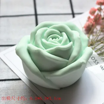

C970 3D Stereo Rose aromatherapy gypsum Decoration soap mold silicone cake mould baking tool