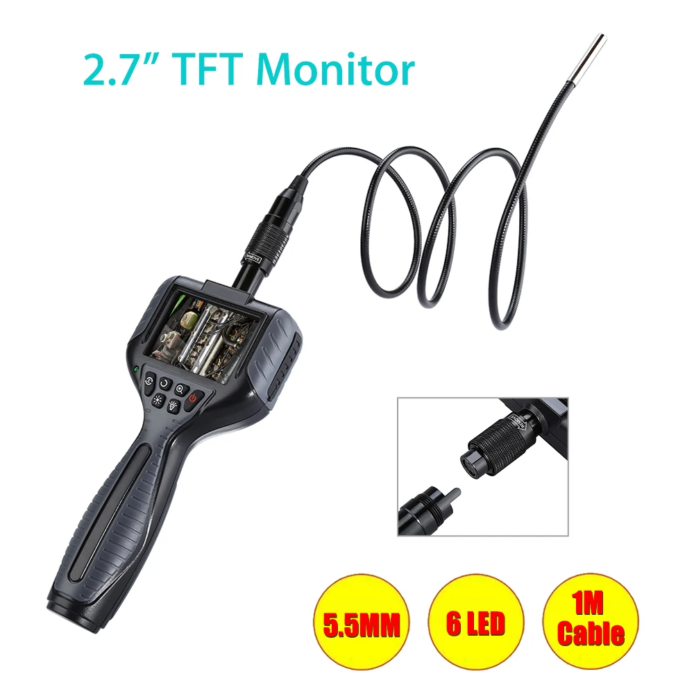 

Endoscopique 5.5mm Lens Endoscope 1M Snake Tube Pipe Borescope Inspection Surveillance Inspector Video Waterproof Camera Esgoto