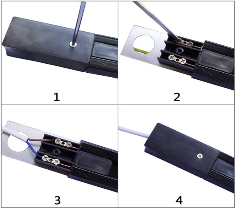 Универсальный кабель 1 м 0,5 м рельсы Алюминий трек освещение подходящее для подсвечивания Точечный светильник отслеживания Rail приспособление 2/3/4 провода рельсы черный, белый цвет