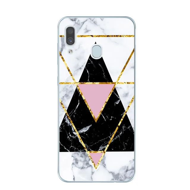 Geometric Marble Phone Cases For Samsung Galaxy A10 A30 A50 Soft TPU