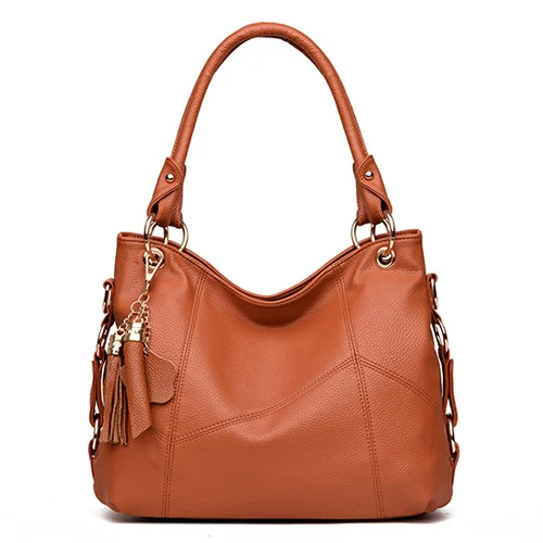 Дизайнерские кожаные сумки через плечо, женская сумка-мессенджер, повседневные женские сумки, сумка через плечо, женская сумка - Цвет: Brown