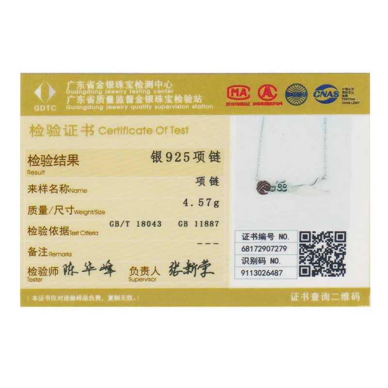 Qevila Jewelry Necklaces Authentic 100% 925 Sterling Silver Little Naughty Cute Cat Long Pendant Necklace for Women  S925 Chains (5)