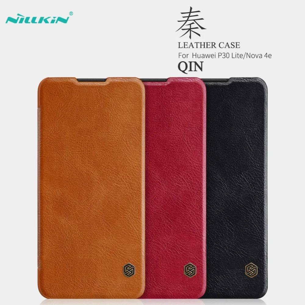 

NILLKIN QIN Series for Huawei P30 Lite Case Cover Vintage Flip Cover Wallet PU Leather PC Back Cover For Huawei Nova 4e