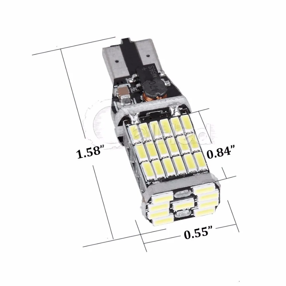 2 шт. супер яркий T15 W16W 921 45 SMD светодиодный 4014 Авто Canbus Габаритные фары для чтения светильник лампа для внутреннего освещения 12V