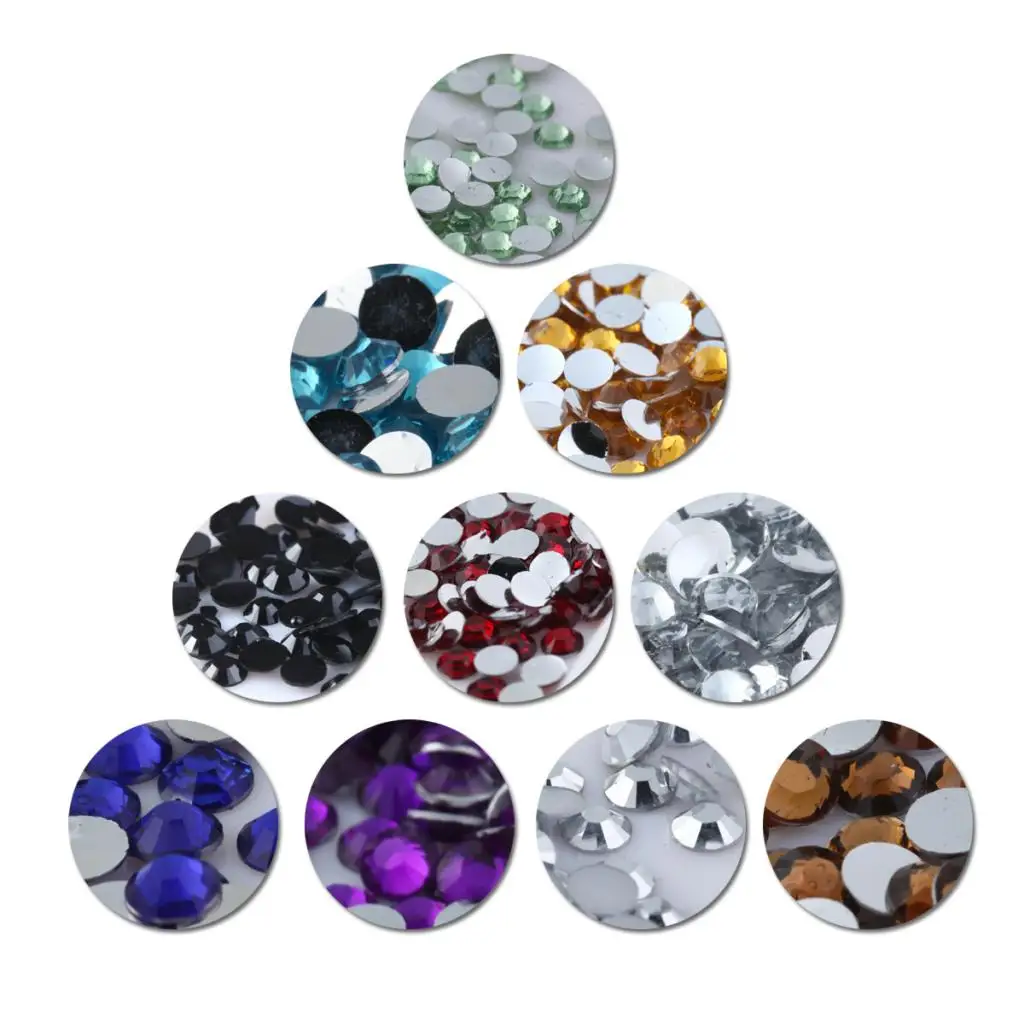 9000 Pieces Flat Back Resin Rhinestones Gem Diamante Crystal 4mm DIY Craft