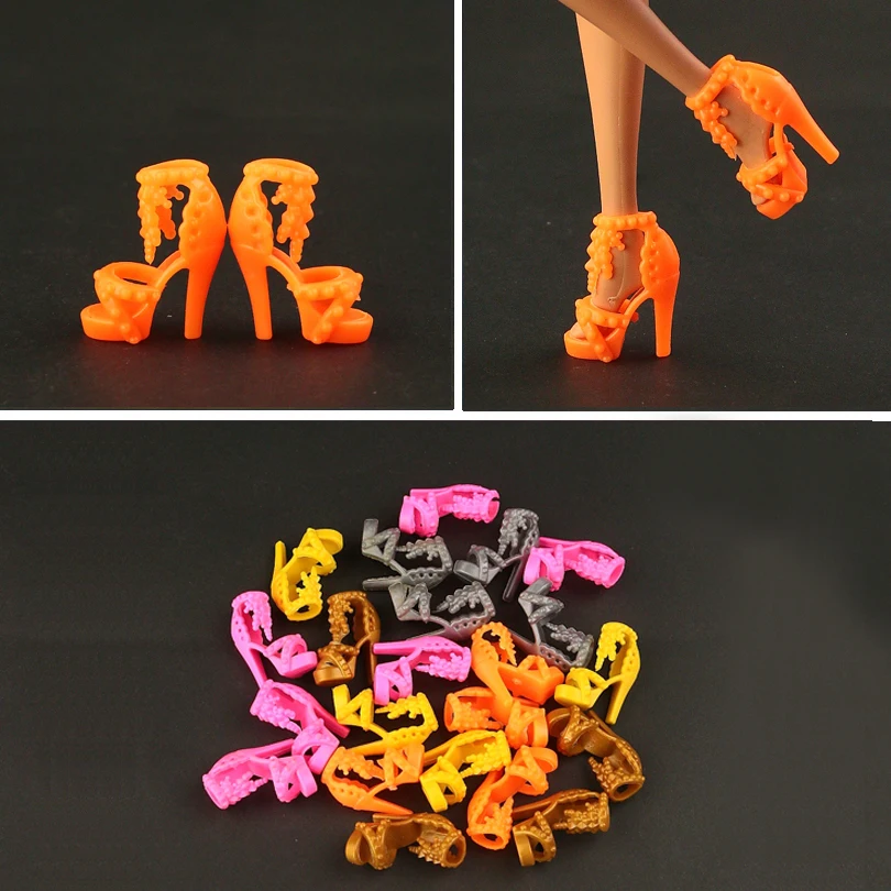 

New arrival Shoes for Barbie Doll Mixed Colors Fashion Dolls Accessories good Gift For Girls 10 pair /lot