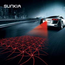SUNKIA узор анти столкновения заднего конца автомобиля лазерный задний противотуманный фонарь авто тормоз стояночный фонарь задний предупреждающий свет автомобиля Стайлинг SUNKIA узор анти столкновения заднего конца автомобиля лазерный задний противотуманный фонарь авто тормоз стояночный фонарь задний предупреждающий свет автомобиля Стайлинг